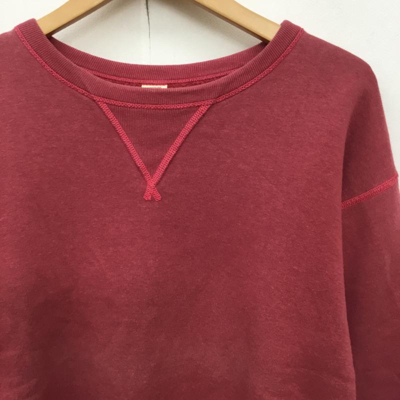 フラットヘッド The Flat Head トレーナー 長袖 M 無地 赤 / レッド / X 桃 / ピンク / メンズ USED 古着 中古 10138471