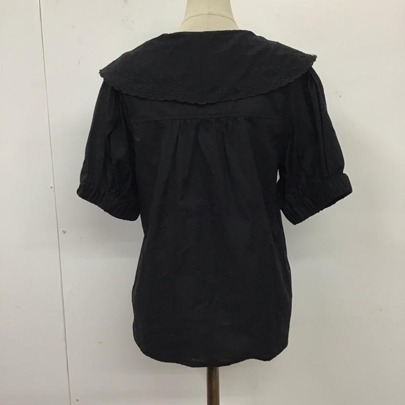 エヘカソポ ehka sopo シャツ、ブラウス 半袖 1710337 セーラーカラー FREE 刺繍 黒 / ブラック / レディース USED 古着 中古 10120420