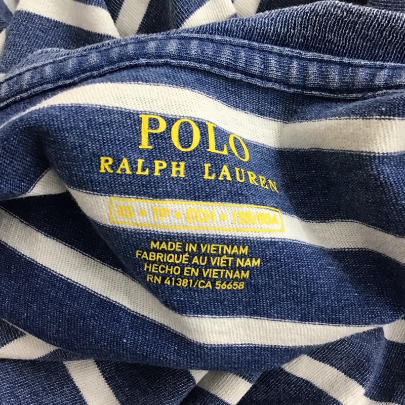 ポロラルフローレン POLO RALPH LAUREN Tシャツ 半袖 半袖カットソー プリントTシャツ クルーネックカットソー XS ボーダー柄 白 / ホワイト / X 青 / ブルー / レディース USED 古着 中古 10112199