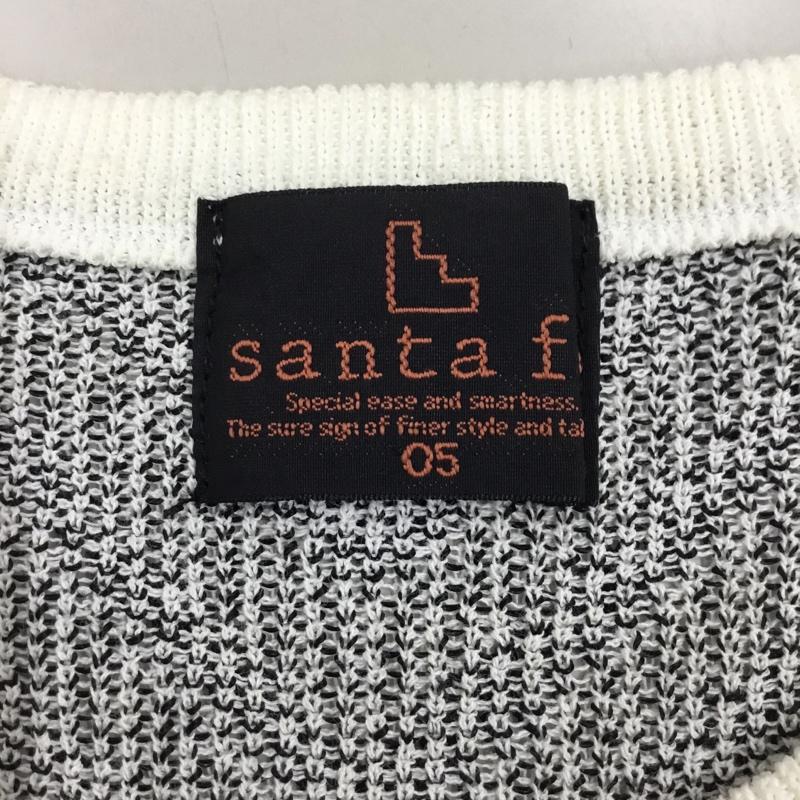サンタフェ SANTAFE ニット、セーター 半袖 半袖ニットカットソー クルーネックカットソー 半袖セーター 5 ロゴ、文字 白 / ホワイト / X 黒 / ブラック / メンズ USED 古着 中古 10106498