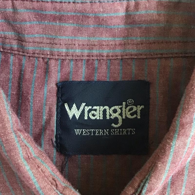 ラングラー Wrangler シャツ、ブラウス 長袖 ウエスタンシャツ ストライプ 紫 / パープル / X 紺 / ネイビー / メンズ USED 古着 中古 10116463