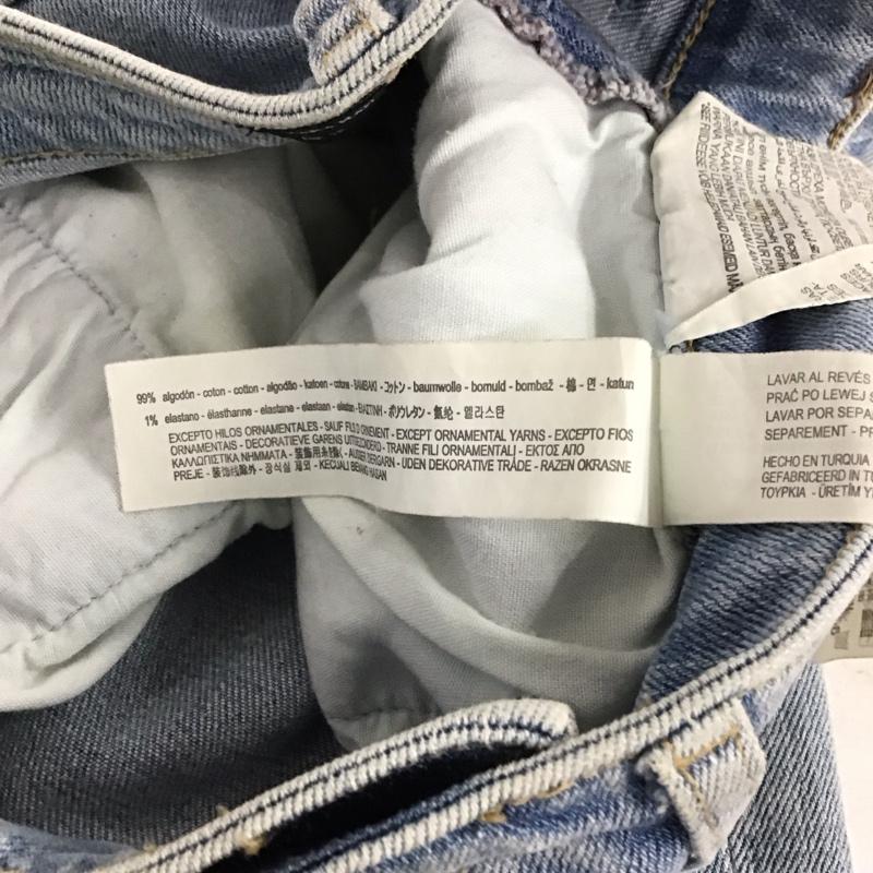 ザラ ZARA パンツ デニム、ジーンズ 6045 467 406 バラ 刺繍 ダメージ加工 水色 / ライトブルー / メンズ USED 古着 中古 10139605
