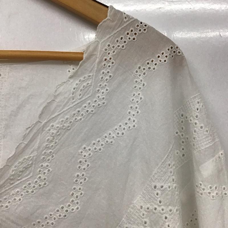 ローリーズファーム LOWRYS FARM カットソー 長袖 LF620088TS スカラップレースブラウス FREE 刺繍 白 / ホワイト / レディース USED 古着 中古 10131327
