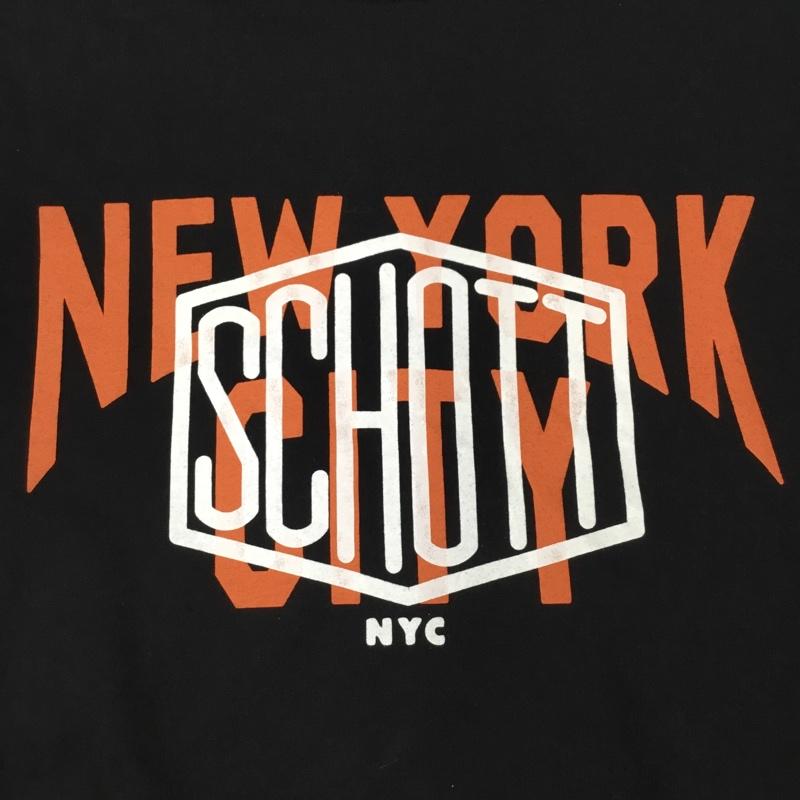 ショット schott カットソー 長袖 半袖カットソー プリントTシャツ クルーネックカットソー M プリント 黒 / ブラック /  メンズ USED 古着 中古 10108931