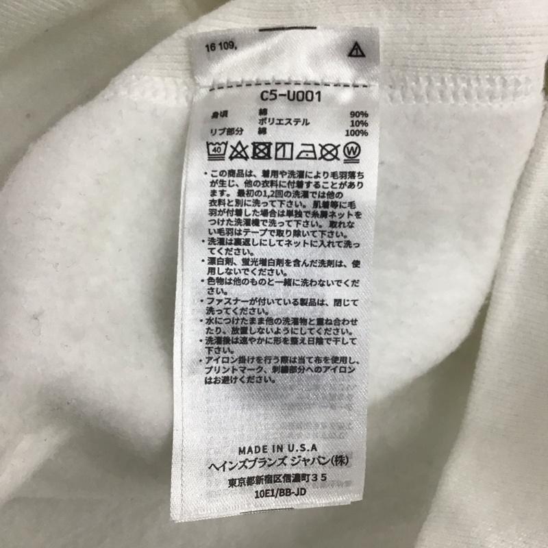 チャンピオン Champion トレーナー 長袖 C5-U001 リバースウィーブ クルーネック スウェット 裏起毛 L ワンポイント 白 / ホワイト /  メンズ USED 古着 中古 10119678