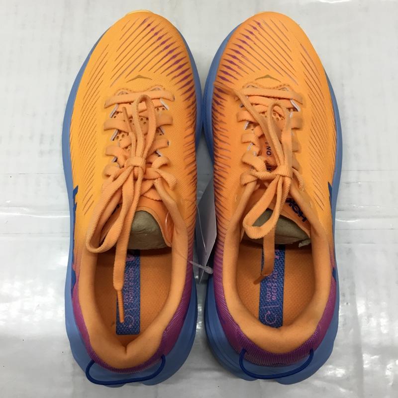 ホカオネオネ HOKA ONEONE スニーカー スニーカー 1121371 ランニングシューズ RINCON3 WIDE MOCY 23.5cm 箱有 23.5cm ロゴ、文字 橙 / オレンジ / X 水色 / ライトブルー / レディース USED 古着 中古 10108845