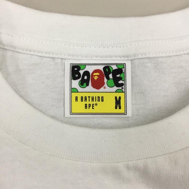 ベイプ BAPE Tシャツ 半袖 半袖カットソー プリントTシャツ クルーネックカットソー M ロゴ、文字 白 / ホワイト /  メンズ USED 古着 中古 10111289