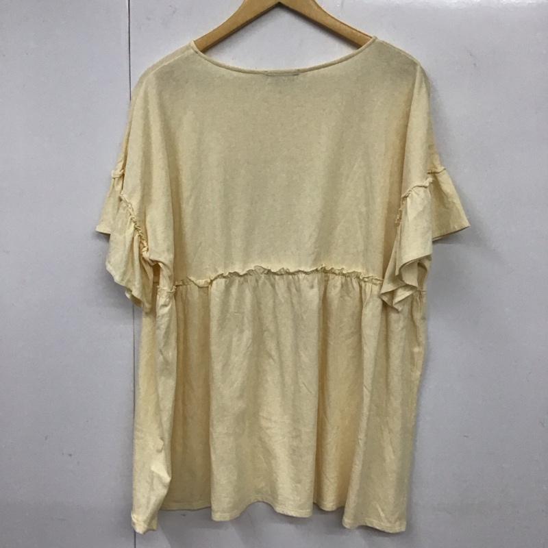 サマンサモスモス Samansa Mos2 カットソー 半袖 2200425 ブラウスみたいなフリルカットTシャツ FREE 無地 黄 / イエロー / レディース USED 古着 中古 10131104
