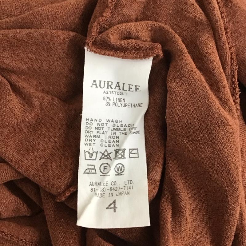 オーラリー AURALEE Tシャツ 半袖 a21st02lt ストレッチリネンジャージーカットソー 半袖カットソー 4 無地 茶 / ブラウン / メンズ USED 古着 中古 10113630