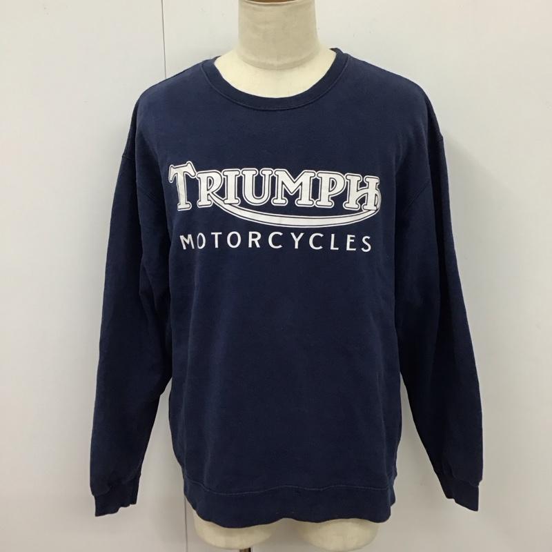 ヘインズ HANES トレーナー 長袖 長袖トレーナー スウェット クルーネック リブスウェットカットソー XL プリント 紺 / ネイビー / メンズ USED 古着 中古 10115723