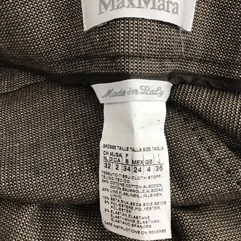 マックスマーラ MaxMara パンツ スラックス スラックスパンツ ワイドパンツ センタータックパンツ 36 無地 茶 / ブラウン / レディース USED 古着 中古 10133043