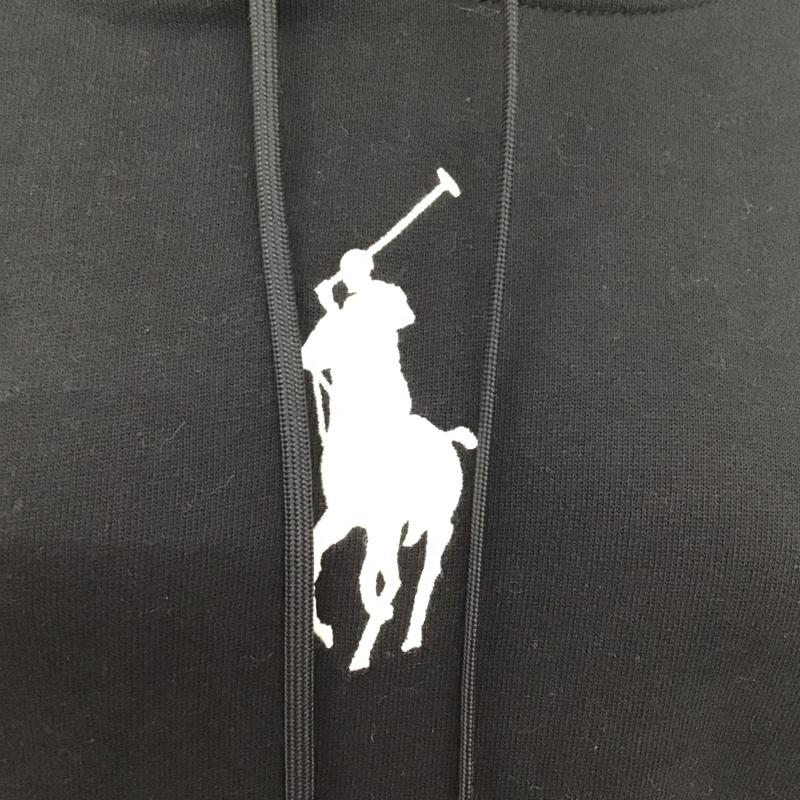 ポロラルフローレン POLO RALPH LAUREN ワンピース ひざ丈スカート パーカー 長袖 裏起毛 S ワンポイント 黒 / ブラック / レディース USED 古着 中古 10116148