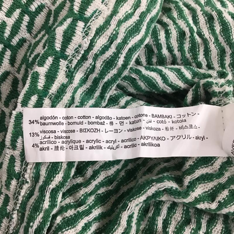 ザラ ZARA カットソー 半袖 半袖カットソー ポロシャツ カラーシャツ カジュアルシャツ L 総柄 白 / ホワイト / X 緑 / グリーン / レディース USED 古着 中古 10110843