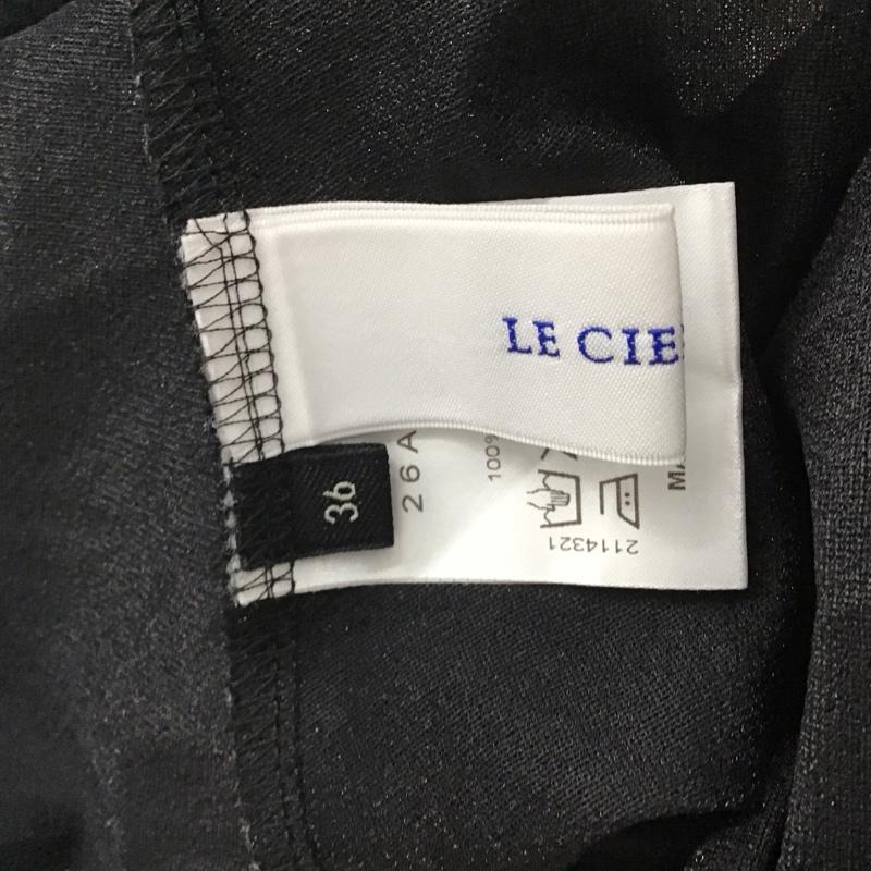 ルシェルブルー LE CIEL BLEU カットソー 長袖 26A62306 Design Gathered Cutout Top 36 無地 黒 / ブラック / レディース USED 古着 中古 10134216