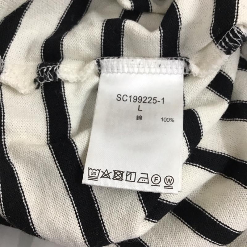 スタディオクリップ studio CLIP カットソー 長袖 長袖カットソー クルーネックカットソー ロングスリーブカットソー プリントTシャツ L ボーダー柄 白 / ホワイト / X 黒 / ブラック / レディース USED 古着 中古 10114333