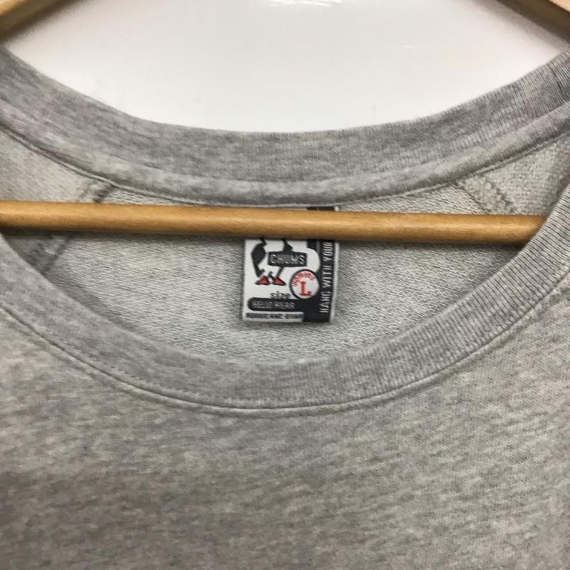 チャムス CHUMS ワンピース ロングスカート ch18-1132 半袖ワンピース スウェットワンピース クルーネック L ロゴ、文字 灰 / グレー / レディース USED 古着 中古 10138366