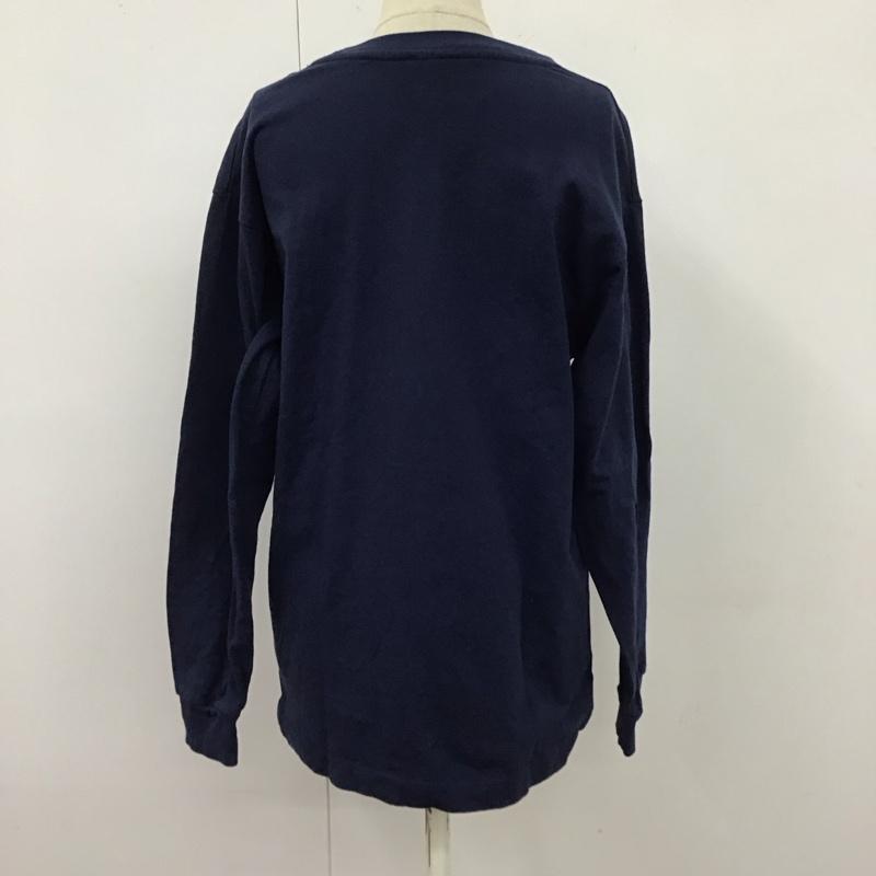 ニコアンド niko and... Tシャツ 長袖 M プリント 紺 / ネイビー / レディース USED 古着 中古 10122207