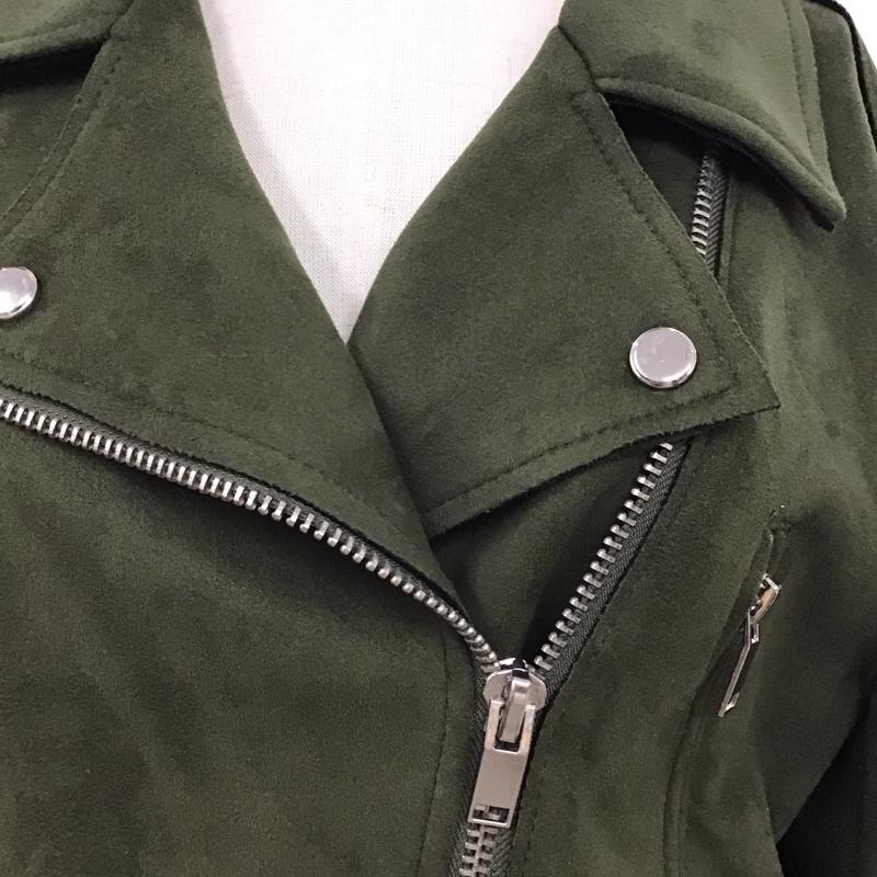 ザラベーシック ZARA BASIC ジャケット、上着 ジャケット、ブレザー ジップアップジャケット ジャンパー ジャケット カジュアルジャケット ライダース L 無地 緑 / グリーン / レディース USED 古着 中古 10119438