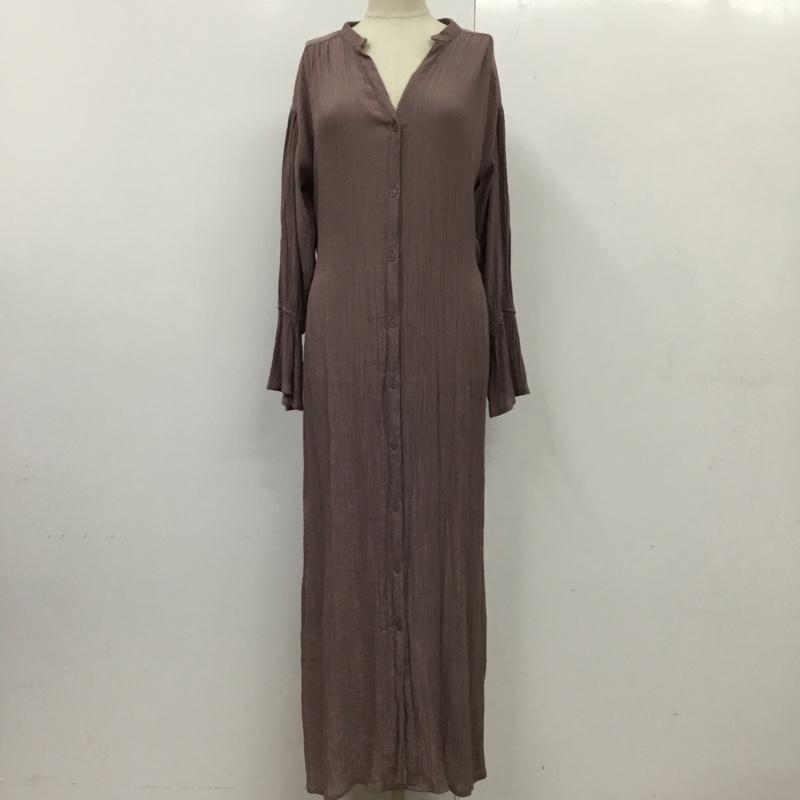 フィフス fifth ワンピース ロングスカート 長袖シャツワンピース ノーカラーシャツワンピース ロングワンピース M 無地 紫 / パープル / レディース USED 古着 中古 10113314