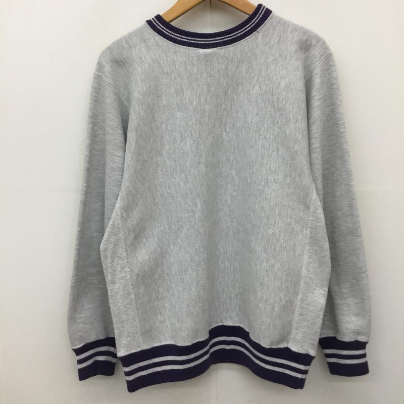 チャンピオン Champion トレーナー 長袖 REVERSE WEAVE USA製 M ロゴ、文字 灰 / グレー / X 紫 / パープル / メンズ USED 古着 中古 10135988
