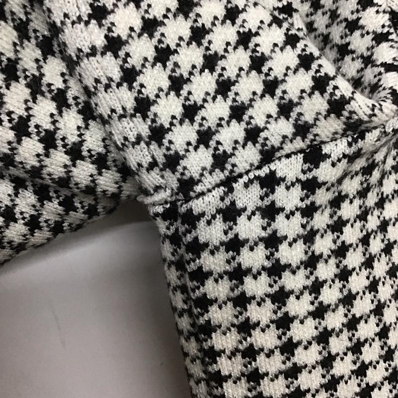 ザラ ZARA ボトムス ボトムス 6873 136 084 ワイドパンツ S 千鳥格子 白 / ホワイト / X 黒 / ブラック / レディース USED 古着 中古 10139156