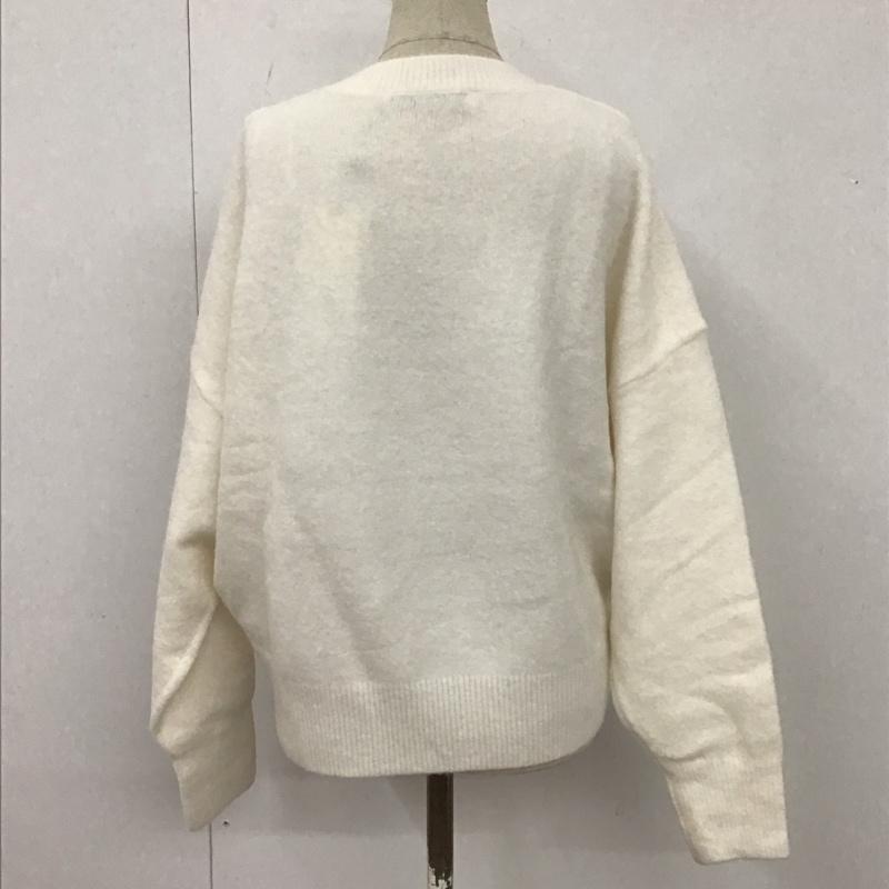 ザラ ZARA ニット、セーター 長袖 長袖ニットカットソー ニット セーター クルーネックニット S 無地 白 / ホワイト /  レディース USED 古着 中古 10110446