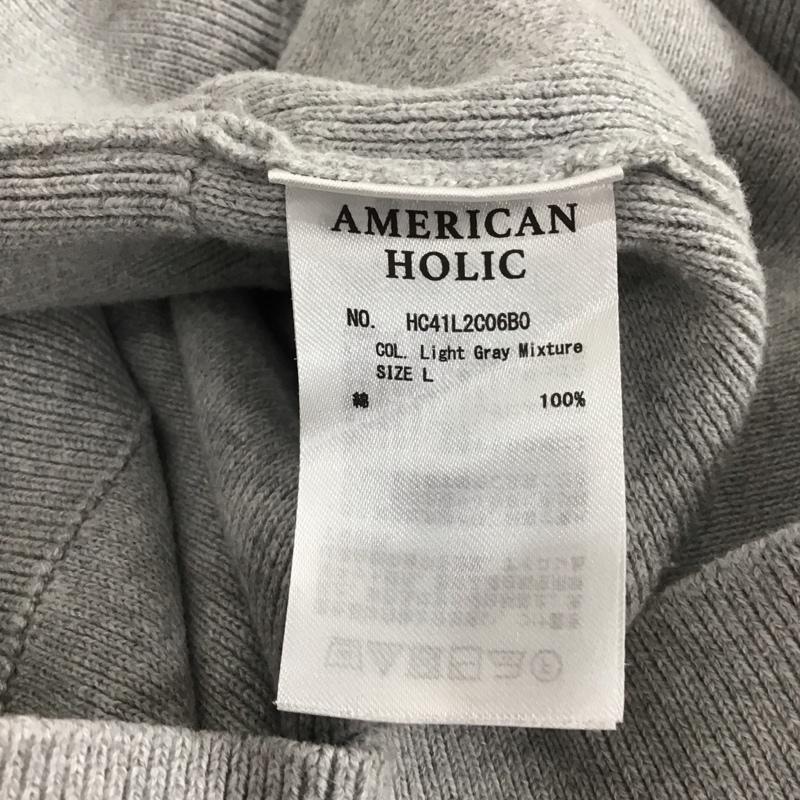 アメリカンホリック AMERICAN HOLIC ニット、セーター 長袖 長袖ニットカットソー クルーネック セーター L 無地 灰 / グレー / レディース USED 古着 中古 10132639