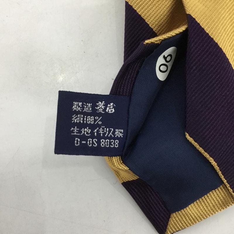 ラルフローレン RALPHLAUREN ネクタイ ネクタイ シルク ストライプ 黄 / イエロー / X 紫 / パープル / メンズ USED 古着 中古 10124293