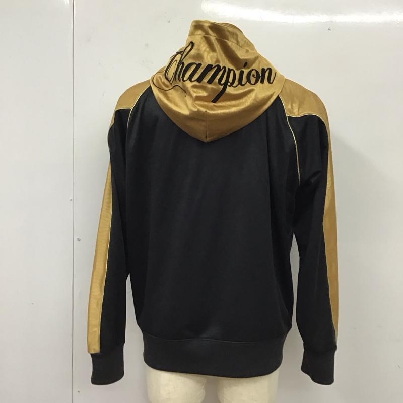 チャンピオン Champion ジャケット、上着 ジャンパー、ブルゾン cw1520 スポーツウェアー ウォームアップジップアップパーカー ロゴ、文字 黒 / ブラック / X 金 / ゴールド / メンズ USED 古着 中古 10119037
