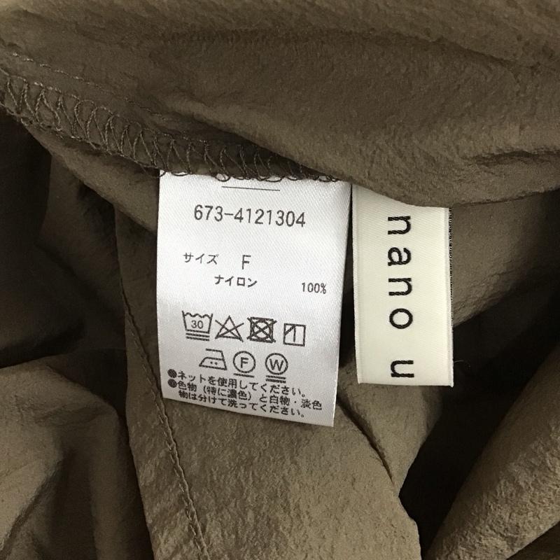ナノユニバース nano・universe カットソー 半袖 673-4121304 ナイロンタッサーオフショルダーブラウス FREE 無地 茶 / ブラウン / レディース USED 古着 中古 10131412