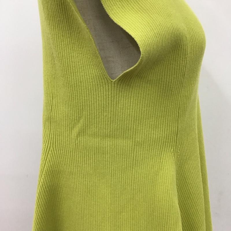 ナチュラルビューティーベーシック NATURAL BEAUTY BASIC カットソー 半袖 017-3170502 ペプラムフォルムニット ノースリーブニットカットソー FREE 無地 緑 / グリーン / レディース USED 古着 中古 10122457
