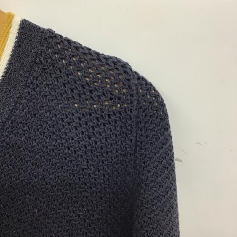 フレッドペリー FRED PERRY ニット、セーター 七分袖 F7211 ドルマンスリーブ Vネック ワンポイント 紺 / ネイビー / レディース USED 古着 中古 10138690