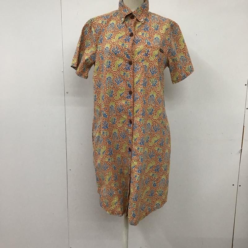 マナスタッシュ MANASTASH ワンピース ひざ丈スカート 7245004 半袖 シャツワンピース M 総柄 マルチカラー / マルチカラー / レディース USED 古着 中古 10118798