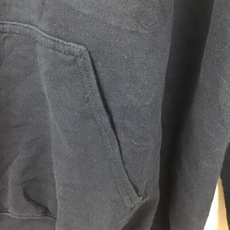 ギルダン GILDAN パーカー 長袖 M ロゴ、文字 X プリント 紺 / ネイビー / メンズ USED 古着 中古 10130162