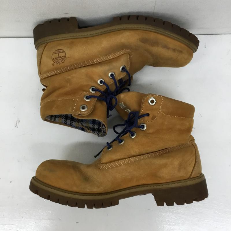 ティンバーランド Timberland ブーツ ショートブーツ Woolrich D475 192 25.5cm ロゴ、文字 茶 / ブラウン / メンズ USED 古着 中古 10138524