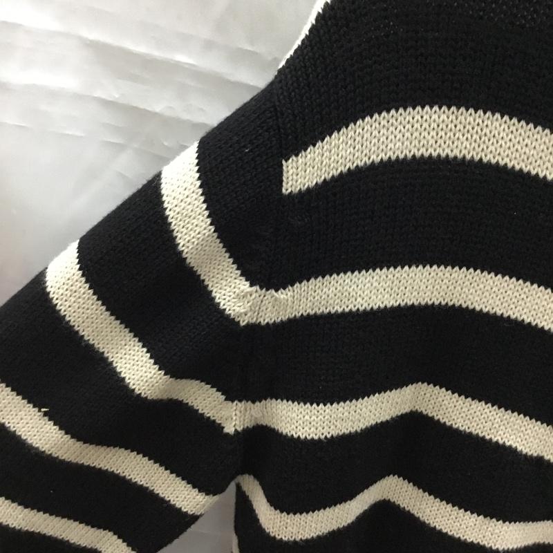 ポータークラシック Porter Classic ニット、セーター 長袖 ジップアップ S ボーダー柄 X 刺繍 黒 / ブラック / X オフホワイト / オフホワイト / X 赤 / レッド / メンズ USED 古着 中古 10108957