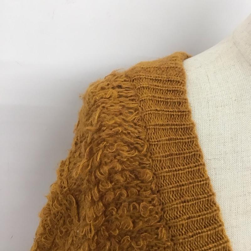 マウジー MOUSSY カーディガン 長袖 0105AT70-5060 Vネック ロング丈 FREE ワンポイント キャメル / キャメル / レディース USED 古着 中古 10107942