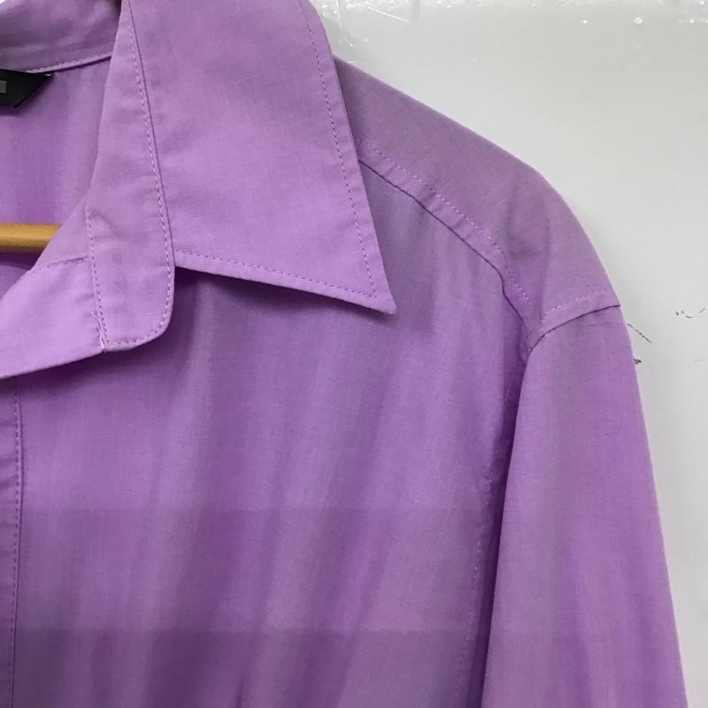 ザラ ZARA ワンピース ロングスカート 長袖シャツワンピース 前空きロングワンピース M 無地 紫 / パープル / レディース USED 古着 中古 10137557