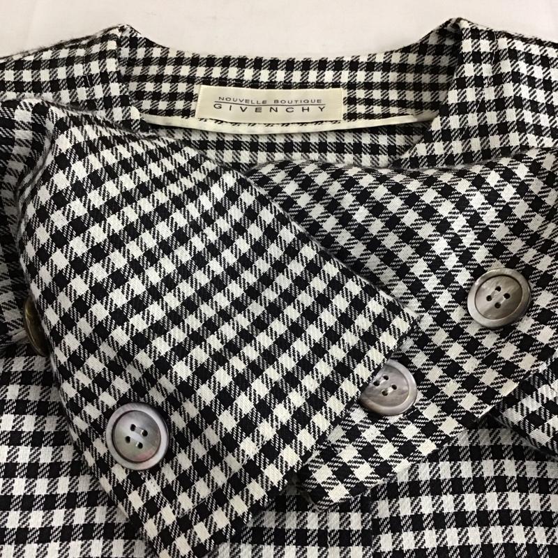 ジバンシィ GIVENCHY セットアップ セットアップ ノーカラージャケット ロングスカート チェック 白 / ホワイト / X 黒 / ブラック / レディース USED 古着 中古 10133432
