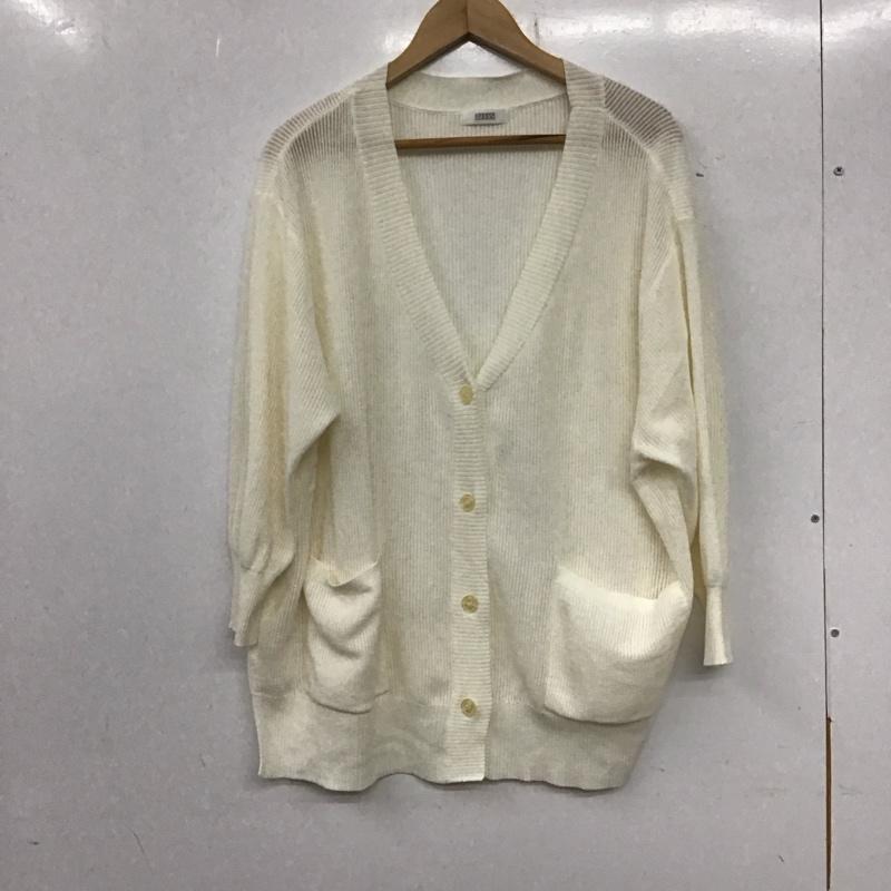 ローリーズファーム LOWRYS FARM カーディガン 長袖 FREE 無地 白 / ホワイト / レディース USED 古着 中古 10134591