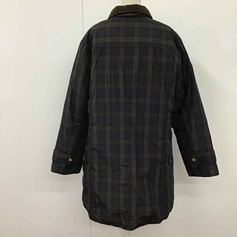 クロコダイル CROCODILE ジャケット、上着 ダウンジャケット 0304-27405 ダウンコート ハンティングジャケット LL チェック 茶 / ブラウン / X 紺 / ネイビー / レディース USED 古着 中古 10120603