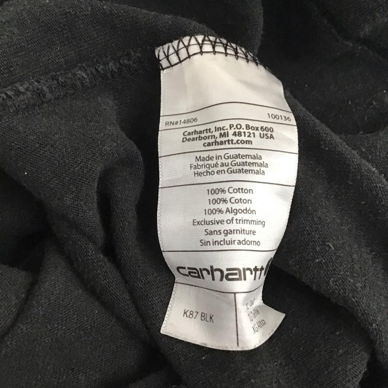 カーハート Carhartt Tシャツ 半袖 半袖カットソー プリントTシャツ クルーネックカットソー XL ロゴ、文字 黒 / ブラック / メンズ USED 古着 中古 10133111