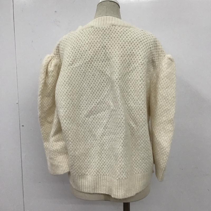 ザラ ZARA カーディガン 七分袖 L 無地 白 / ホワイト / レディース USED 古着 中古 10106394