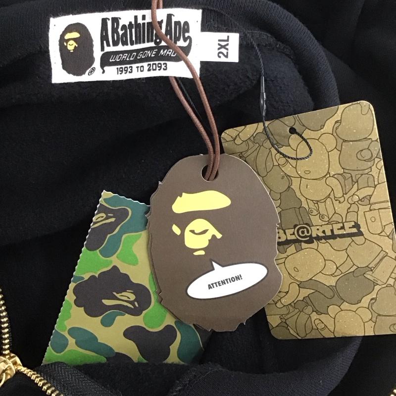 アベイシングエイプ A BATHING APE パーカー 長袖 長袖パーカー フード付きパーカー プリントスウェット トレーナー ジップアップパーカー XXL ロゴ、文字 黒 / ブラック / メンズ USED 古着 中古 10107439