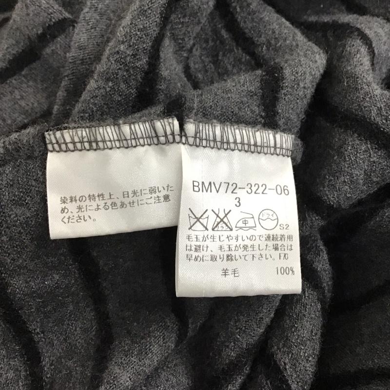 バーバリーブラックレーベル BURBERRY BLACK LABEL ニット、セーター 長袖 長袖ニットカットソー ニット セーター Vネックニット 3 ボーダー柄 灰 / グレー / メンズ USED 古着 中古 10120368