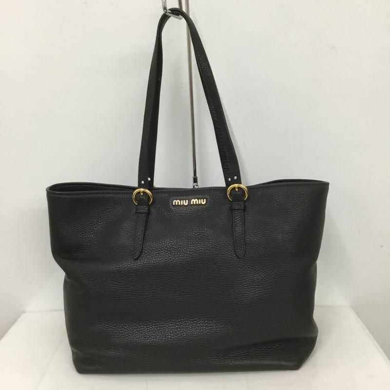 ミュウミュウ miu miu トートバッグ トートバッグ 2way ショルダー ロゴ、文字 黒 / ブラック / レディース USED 古着 中古 10126462