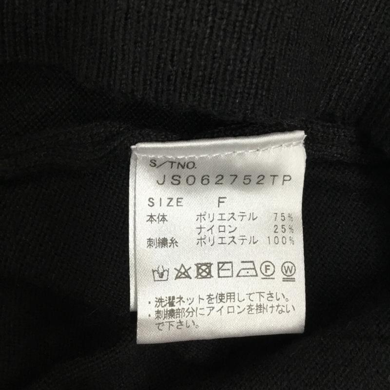 ジーナシス JEANASIS ニット、セーター 長袖 長袖ニットカットソー ニット セーター クルーネックニット FREE 刺繍 黒 / ブラック / レディース USED 古着 中古 10118052