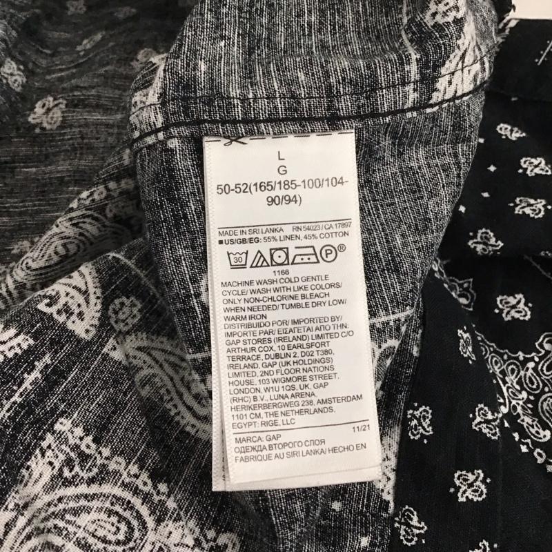 ギャップ GAP シャツ、ブラウス 半袖 半袖シャツ プリントシャツ ポケットシャツ L プリント 黒 / ブラック / メンズ USED 古着 中古 10132818