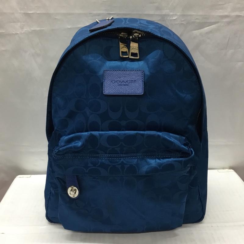 コーチ COACH リュックサック、デイパック リュックサック、デイバッグ 35033 シグネチャー 総柄 青 / ブルー / メンズ USED 古着 中古 10109875