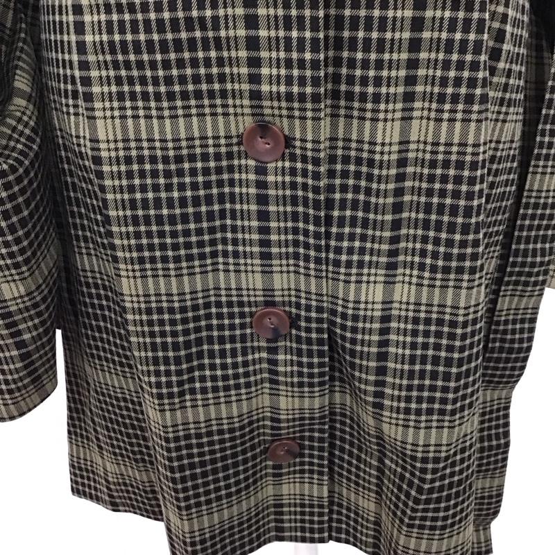 スライ SLY ワンピース ミニスカート 030DAM33-2550 CHECK WRAP SH OP 長袖 シャツワンピース 2 チェック 黒 / ブラック / X カーキ / カーキ / レディース USED 古着 中古 10117360